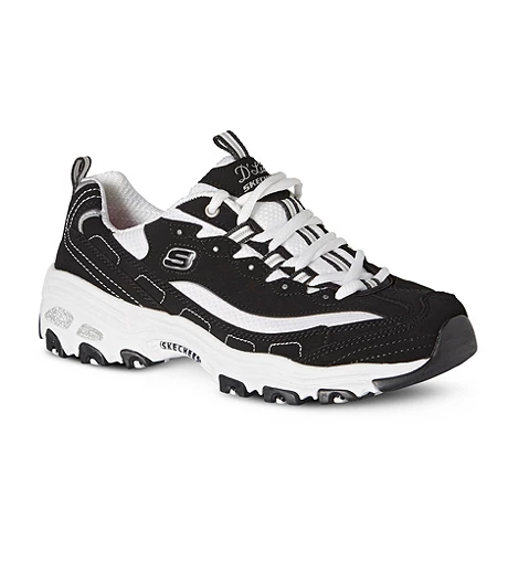 Skechers Women's D'Lites Biggest Fan Sneakers - Black/White 4 Skechers Women's D'Lites Biggest Fan Sneakers - Black/White - Image 2