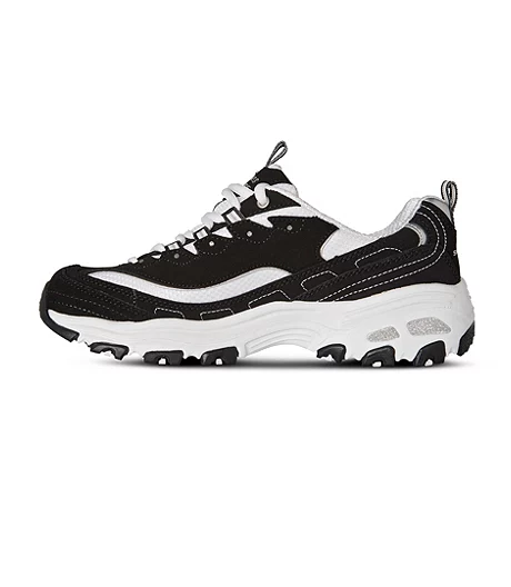 Skechers Women's D'Lites Biggest Fan Sneakers - Black/White 6 Skechers Women's D'Lites Biggest Fan Sneakers - Black/White - Image 4