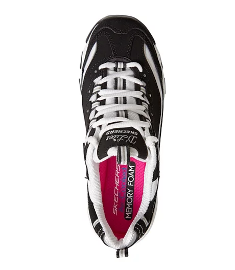 Skechers Women's D'Lites Biggest Fan Sneakers - Black/White 5 Skechers Women's D'Lites Biggest Fan Sneakers - Black/White - Image 3