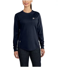 Carhartt Women's Flame Resistant Long Sleeve Crewneck Cotton Work T Shirt