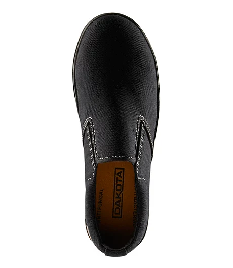 Women's Aluminum Toe Steel Plate Lightweight Canvas Slip On Safety Shoes - Black 4 Women's Aluminum Toe Steel Plate Lightweight Canvas Slip On Safety Shoes - Black - Image 2