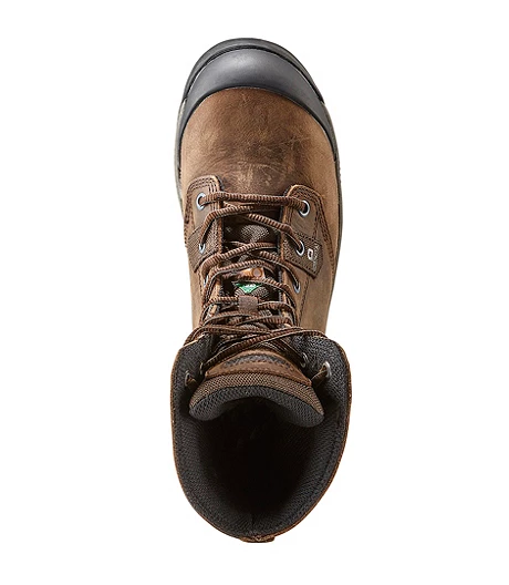 Women's 8 Inch Steel Toe Steel Plate Quad Lite Safety Work Boots With Toe Bumper - Brown 4 Women's 8 Inch Steel Toe Steel Plate Quad Lite Safety Work Boots With Toe Bumper - Brown - Image 2