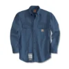 Carhartt Men's Flame Resistent Button Down Twill Shirt With Chest Pockets - Navy 1 Carhartt Men's Flame Resistent Button Down Twill Shirt With Chest Pockets - Navy -Clothing Store 29325 FRS160DNY PROD 2 NAVY