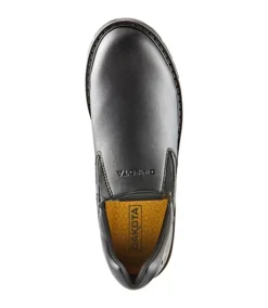 Men's Steel Toe Steel Plate Anti Slip Slip On Safety Shoes - Black