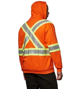 Pioneer Men's CSA Z462 & Z96 Flame Resistance Hi Vis Heavyweight Safety Hoodie - Orange