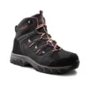 Women's Aluminum Toe Composite Plate Mid Cut Hiker Work Boots - Black/Pink