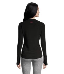 Women's T-Max Crewneck Long Sleeve Fleece Top - Black