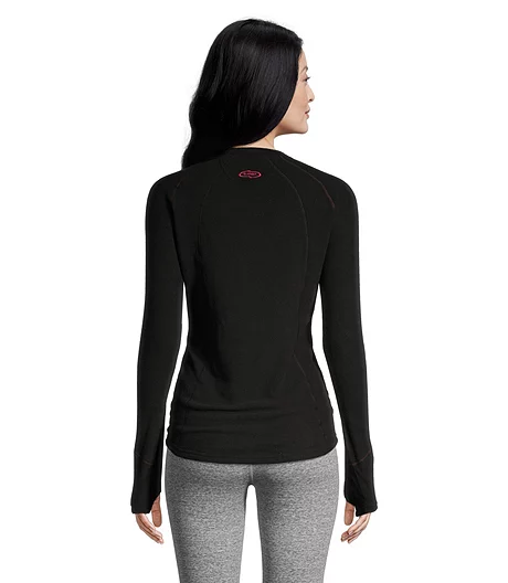 Women's T-Max Crewneck Long Sleeve Fleece Top - Black 3 Women's T-Max Crewneck Long Sleeve Fleece Top - Black