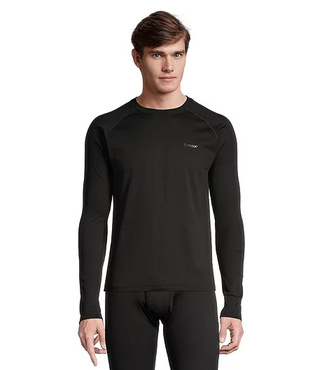 Men's T-Max Heat Light-weight Crew Neck Long Sleeve Fleece Top - Black 4 Men's T-Max Heat Light-weight Crew Neck Long Sleeve Fleece Top - Black - Image 2