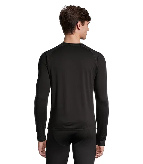 Men's T-Max Heat Light-weight Crew Neck Long Sleeve Fleece Top - Black 3 Men's T-Max Heat Light-weight Crew Neck Long Sleeve Fleece Top - Black