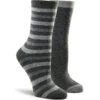 Women's T-Max 2 Pack Outdoor Striped Crew Socks -Clothing Store 324741 6DUDWRAS RK718P PROD 1 BKCHAH