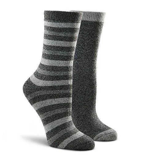 Women's T-Max 2 Pack Outdoor Striped Crew Socks 3 Women's T-Max 2 Pack Outdoor Striped Crew Socks