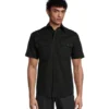 Men's Button Front Stretch Poly Cotton Short Sleeve Work Shirt -Clothing Store 325210 1AABDWS 1276 PROD 1 BLACK