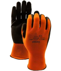 Men's Hi-Vis Polyester Gloves With Crinkle Latex Palm 6 Pack - ONLINE ONLY