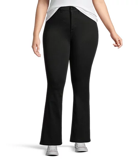 Women's High Rise Bootcut Jeans - Black 3 Women's High Rise Bootcut Jeans - Black