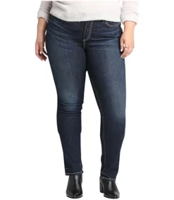Women's Avery Curvy High Rise Straight Jeans - Dark Indigo - Plus Size