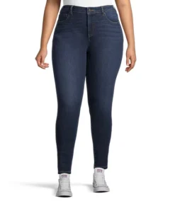 Women's Curvy Fit Mid Rise Skinny Jeans - Dark Wash
