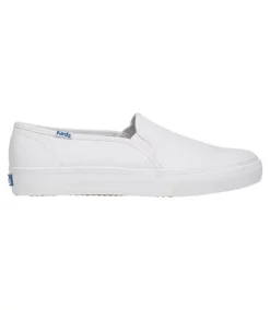 Keds Women's Double Decker Leather Slip On Shoes White - ONLINE ONLY -Clothing Store 340158 WH59799 PROD 2 WHITE