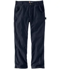 Carhartt Men's Rugged Flex Relaxed Fit Heavyweight Cotton Duck Dungaree Work Pants - Navy