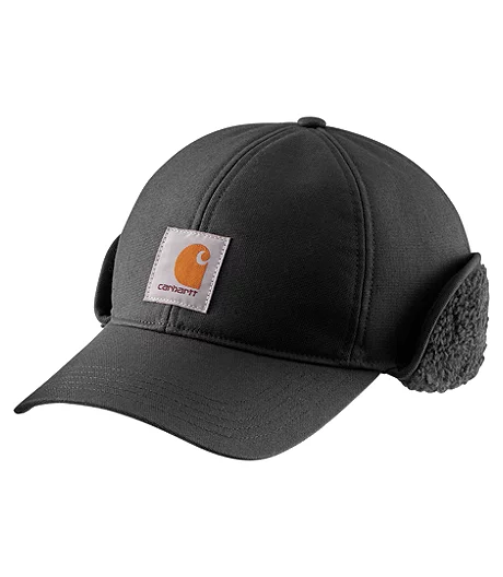 Carhartt Men's Rain Defender Canvas Earflap Cap - Black 3 Carhartt Men's Rain Defender Canvas Earflap Cap - Black