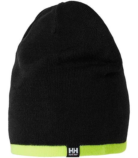 Men's Acrylic Manchester Beanie Water Repellent Reversible Work Toque - Yellow Black 3 Men's Acrylic Manchester Beanie Water Repellent Reversible Work Toque - Yellow Black