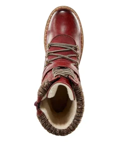 Women's Cherry Lined Lace Up Boots - Burgundy -Clothing Store 348587 5DQBDHFB21 2503 PROD 3 BGUNDY