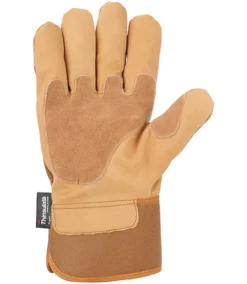 Men's Duck And Synthetic Leather Combo Winter Work Gloves - Carhartt Brown -Clothing Store 351783 GW0513 M PROD 2 BROWN