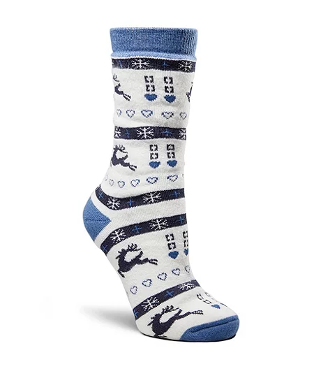 Women's T-Max Print Thermal Crew Socks 3 Women's T-Max Print Thermal Crew Socks