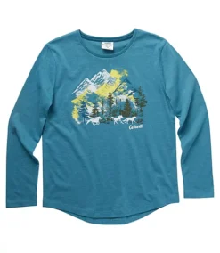Carhartt Youth Girls' 4-6X Years Snowy Mountain Crew Neck Knit Long Sleeve T Shirt