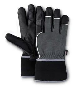 Men's Synthetic Leather Insulated Gloves - Charcoal