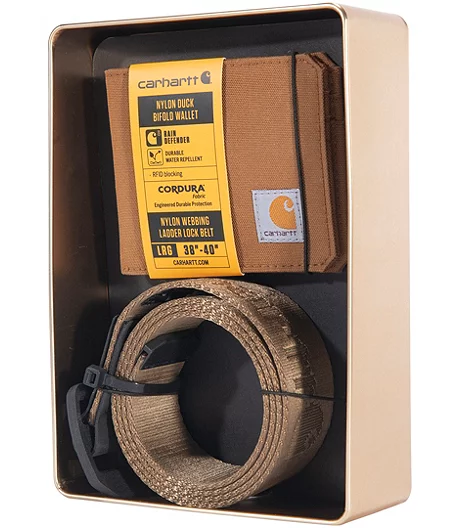 Carhartt Men's Heavy Duty Belt And Nylon Wallet Gift Set - Brown 3 Carhartt Men's Heavy Duty Belt And Nylon Wallet Gift Set - Brown