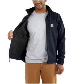 Carhartt Men's Crowley Rain Defender Heavyweight Softshell Water Repellent Wind Fighter Jacket - Navy - Online Only -Clothing Store 355829 102199 412 PROD 3 NAVY