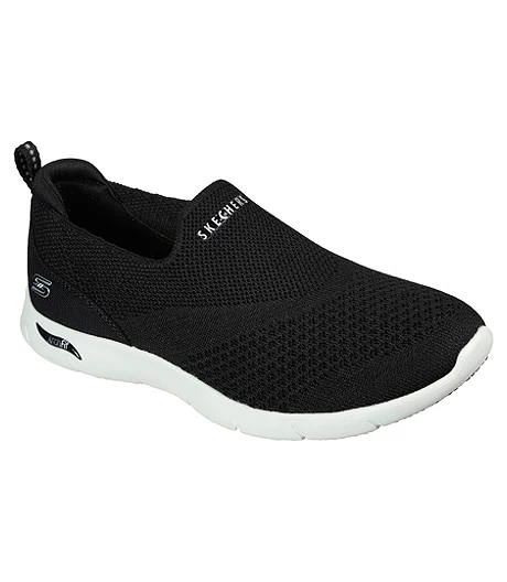 Skechers Women's Arch Fit Refine - Don't Go Stretch Fit Slip On Walking Shoes - Black White 3 Skechers Women's Arch Fit Refine - Don't Go Stretch Fit Slip On Walking Shoes - Black White