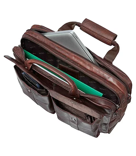 Men's Buffalo Laptop Briefcase Brown - ONLINE ONLY 4 Men's Buffalo Laptop Briefcase Brown - ONLINE ONLY - Image 2