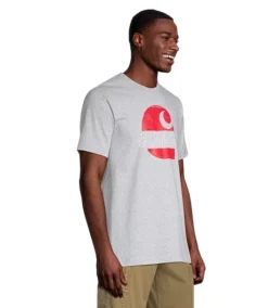 Carhartt Men's Loose Fit Heavyweight Cotton Crewneck Graphic T Shirt -Clothing Store 365213 105611 HGY PROD 3 HTRGRY