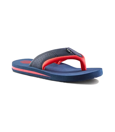 Boys' Youth Summerland Flip Flops - Navy Red 4 Boys' Youth Summerland Flip Flops - Navy Red - Image 2