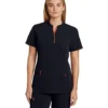 Women's Front Slit Stretch Short Sleeve Scrub Top
