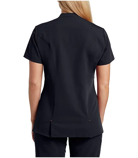 Women's Front Slit Stretch Short Sleeve Scrub Top 5 Women's Front Slit Stretch Short Sleeve Scrub Top - Image 3