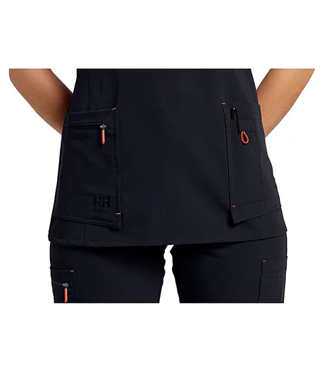 Women's Front Slit Stretch Short Sleeve Scrub Top 6 Women's Front Slit Stretch Short Sleeve Scrub Top - Image 4