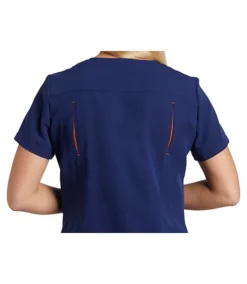 Women's Stretch V-Neck Short Sleeve Scrub Top -Clothing Store 369633 3FLBHHA22105MVB PROD 2 MDVBLU