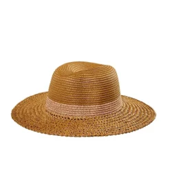 Women's Straw Hat With Fabric Band -Clothing Store 370582 6DUMFWS22 G2012 PROD 1 STRW