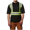 Men's Hi Vis Cotton Lined Crewneck T Shirt 1 Men's Hi Vis Cotton Lined Crewneck T Shirt -Clothing Store 37896 1AABDK HVSST01 PROD 1 BLACK