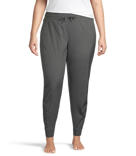 Women's Mid Rise Ruched Woven Active Jogger Pants 4 Women's Mid Rise Ruched Woven Active Jogger Pants - Image 2