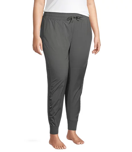 Women's Mid Rise Ruched Woven Active Jogger Pants 3 Women's Mid Rise Ruched Woven Active Jogger Pants