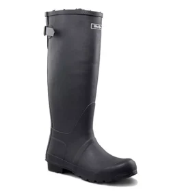 Women's Mist Fur Lined Tall Rubber Rain Boots - Black