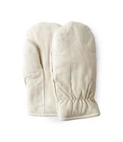 Men's Cowhide Winter Work Mittens - Cream White