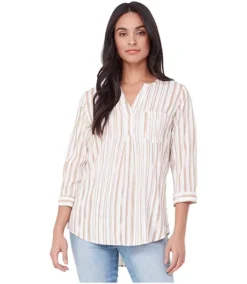 Lois Women's Allison Flowy Three Quarter Sleeve V-Neck Blouse - ONLINE ONLY
