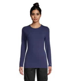 Women's Crewneck Long Sleeve Underscrub Shirt -Clothing Store 388409 3FLBHP22205MB PROD 1 MDVBLU