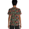 Women's V Neck Wild Flora Printed Scrup Top With Pleated Shoulders 1 Women's V Neck Wild Flora Printed Scrup Top With Pleated Shoulders -Clothing Store 388417 3FLBHPF22939WF PROD 2 MULTI