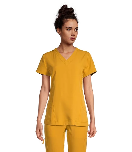 Women's Contour Neck Short Sleeve Scrub Top 3 Women's Contour Neck Short Sleeve Scrub Top